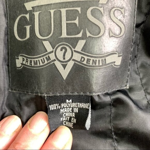 Guess Faux Snakeskin Jacket Vintage 90's Medium - Picture 9 of 14
